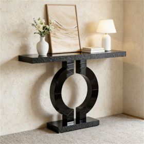 Mirrored Console Table, Sofa Table, Entryway Storage Desk with O-Shaped Base