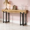 63" Industrial Modern Console Table – Wooden Sofa Table, Hallway & Foyer Table
