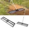 VEVOR 36" x 10" Stainless Steel Lawn Leveling Rake with Roller & Adjustable Handle