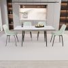 Extendable Dining Table Set 47"–63" MDF Dining Table with 4 Light Green Chairs