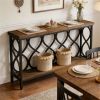 Industrial Console Table 70" Sofa Table with Storage Shelf