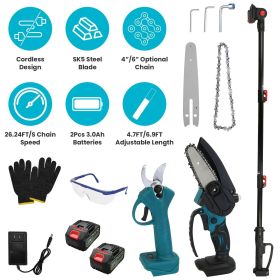 4-in-1 Electric Pole Pruning Shears & Pole Saw with 7 Adjustable Head Angles