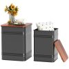 Ottoman Storage Set of 2, Industrial Nesting Stools with Removable Lid, Black