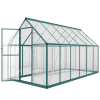 House Greenhouse with Aluminum Frame and Polycarbonate Panels – Dark Green