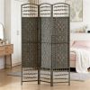 3-Panel Folding Privacy Screen – Bedroom Partition Board, Dark Gray