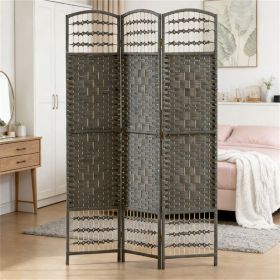 3-Panel Folding Privacy Screen – Bedroom Partition Board, Dark Gray