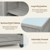 Potting Bench with Storage Cabinet and Metal Table Top – Outdoor Patio Work Station