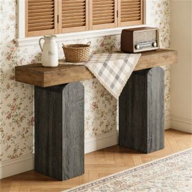 Console Table, Farmhouse Entrance Table, Foyer Table, Storage Desk, Vintage Two-Color Design