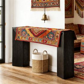 63" Modern Farmhouse Console Table – Black Entryway Sofa Table