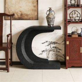Console Table, C-Shaped Corridor Table with Wave-Inspired Design, Entrance Table, Sofa Table, or Living Room Side Table