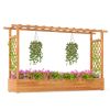 Wooden Raised Garden Bed with Trellis and Flat Roof – Open-Base Pine Planter Box