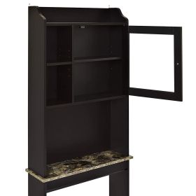 Modern Over-The-Toilet Space Saver Storage Cabinet – Espresso Wood