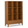 Harper Cube Storage with Drawers – Teak Brown Mid-Century Modern Organizer