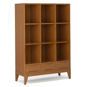 Harper Cube Storage with Drawers – Teak Brown Mid-Century Modern Organizer