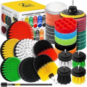 Holikme 40-Piece Drill Brush Attachment Set with Scrub & Scouring Pads