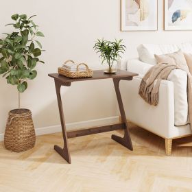 Bamboo Z-Shaped Sofa Side Table with Space-Saving Design
