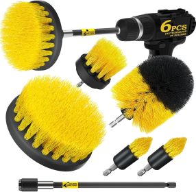 Holikme 6-Pack Drill Brush Power Scrubber Set with Extended Attachment