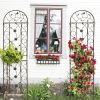 4-Pack Metal Garden Trellis – 86.7" x 19.7" Rustproof Climbing Plant Support, Outdoor Flower Screen, Brown