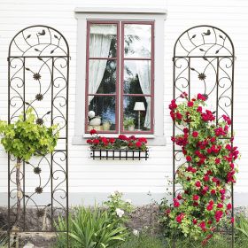 4-Pack Metal Garden Trellis – 86.7" x 19.7" Rustproof Climbing Plant Support, Outdoor Flower Screen, Brown