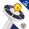 42 LED Solar Flagpole Light – Waterproof Outdoor Flag & Camping Lamp with Hook
