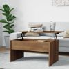 Height-Adjustable Coffee Table – Brown Oak Engineered Wood