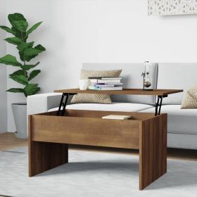 Height-Adjustable Coffee Table – Brown Oak Engineered Wood