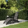 Patio Adirondack Chair with Footstool HDPE Anthracite