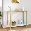 White Console Table with Solid Pine Legs – Engineered Wood Entryway Table
