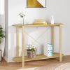 White Console Table Engineered Wood & Solid Pine – Modern Entryway