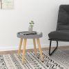 Grey Round Side Table – Engineered Wood with Solid Pine Legs