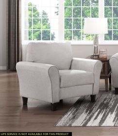 Modern Transitional Sand Fabric Upholstered Accent Chair – Ellery Collection