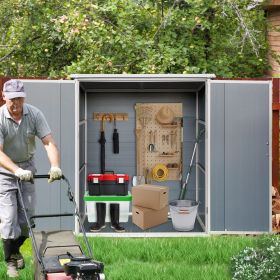 5x3 FT Outdoor Resin Storage Shed with Lockable Doors – Waterproof Garden Cabinet