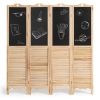 4-Panel Folding Privacy Room Divider with Chalkboard