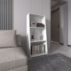 47" H White 3-Shelf Bookcase – Modern Engineered Wood Storage Shelf