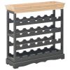 Wine Cabinet Black – 24-Bottle MDF Wine Rack 27.6"x8.9"x27.8"