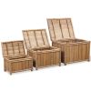 Bamboo Storage Box Set of 3 Durable Rectangular Organizer Bins