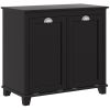 HOMCOM Dual Tilt-Out Laundry Hamper Cabinet – Black Bathroom Storage with 2 Compartments