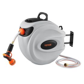 VEVOR Retractable Garden Hose Reel 100 ft x 1/2 in with 9-Pattern Nozzle