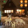 3-Piece Lighted Reindeer Family Christmas Decoration – Indoor & Outdoor 2D Deer with Warm Yellow LED Lights