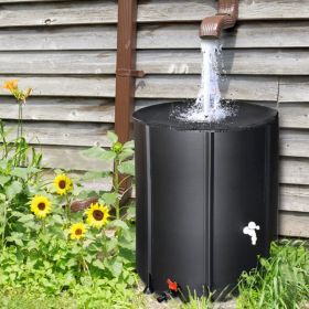 132-Gallon Folding Rain Barrel Water Collector – Black