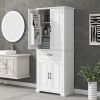 Tall Bathroom Storage Cabinet with Doors, Drawer & Adjustable Shelf