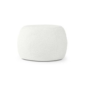 Jaxx Ellis Small Faux Shearling Ottoman Pouf – Cloud