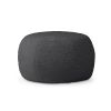 Jaxx Ellis Large Faux Shearling Ottoman Pouf – Black