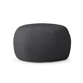 Jaxx Ellis Large Faux Shearling Ottoman Pouf – Black