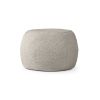 Jaxx Ellis Faux Shearling Plush Ottoman Pouf, Smoke – Modern Small Floor Footrest