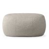 Jaxx Ellis Oval Shearling Faux Lamb Plush Pouf Ottoman – Smoke