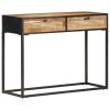 Console Table 39.4"x13.8"x29.5" Rough Mango Wood & Natural Cane