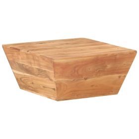 Solid Acacia Wood Coffee Table Square Natural Wood 26 Inch
