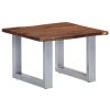 Industrial Coffee Table Brown and Silver with Live Edge