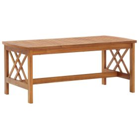 Coffee Table Brown Solid Acacia Wood with Decorative Inlays